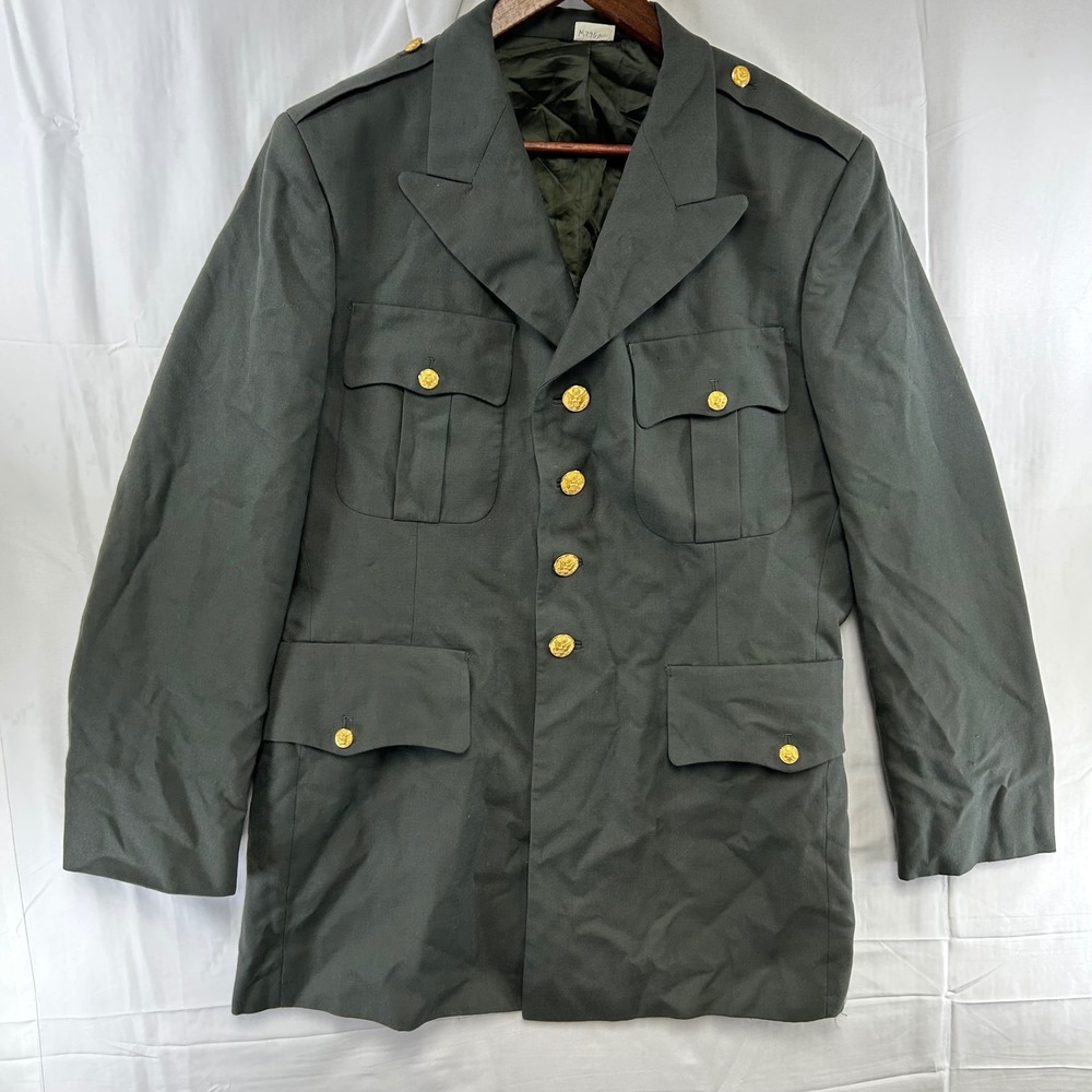 Target Sportswear Military Dress Coat Mens 43L Army Green Serge Wool Blend 88-C
